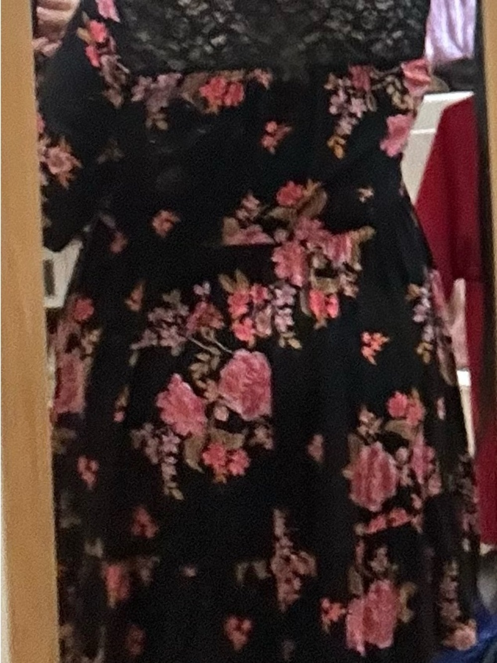 Torrid Black Maxi Dress with Pink Floral Print